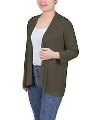 Women's 3/4 Sleeve Solid Cardigan