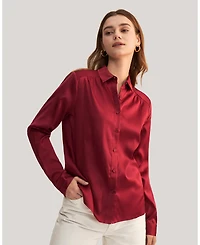 Lilysilk Women's Long Sleeves Collared Silk Blouse