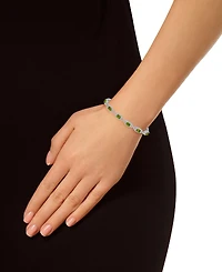 Macy's Peridot And White Topaz Bracelet (7 ct. t.w and 5/8 ct. t.w) in Sterling Silver