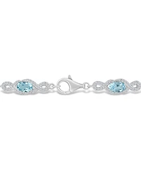 Macy's Sky Blue Topaz and White Topaz Bracelet (4-1/2 ct. t.w and 2 ct. t.w) in Sterling Silver