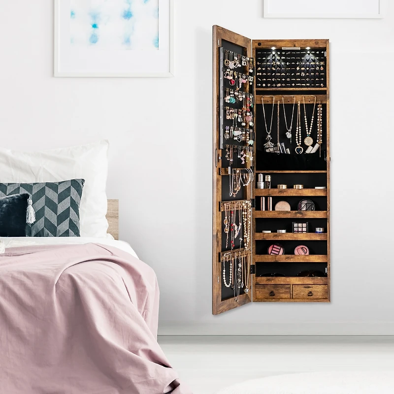 Mirrored Jewelry Cabinet Jewelry Organizer