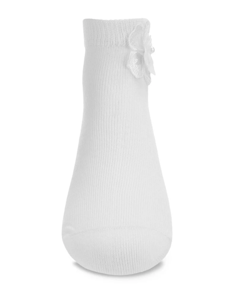 MeMoi Girls Dual Flower Cotton Blend Anklet Socks
