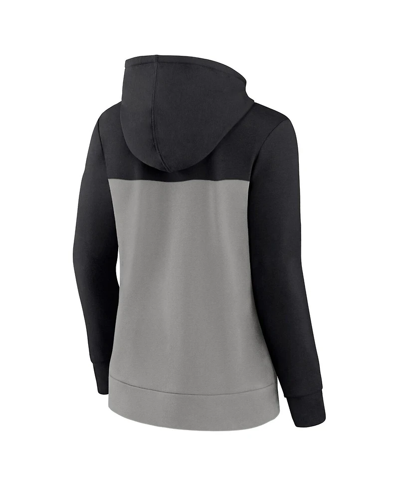 Women's Fanatics Black, Gray Chicago White Sox Take The Field Colorblocked Hoodie Full-Zip Jacket