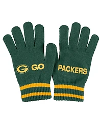 Women's Wear by Erin Andrews Green Green Bay Packers Double Jacquard Cuffed Knit Hat with Pom and Gloves Set