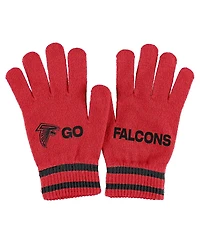 Women's Wear by Erin Andrews Red Atlanta Falcons Double Jacquard Cuffed Knit Hat with Pom and Gloves Set