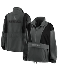 Women's Wear by Erin Andrews Charcoal Chicago White Sox Packable Half-Zip Jacket