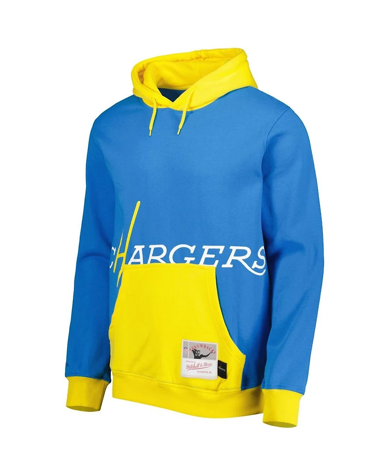 Men's Mitchell & Ness Powder Blue Los Angeles Chargers Big Face 5.0 Pullover Hoodie