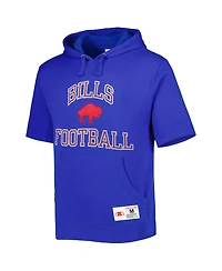 Men's Mitchell & Ness Royal Buffalo Bills Washed Short Sleeve Pullover Hoodie