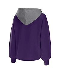 Women's Wear by Erin Andrews Purple Phoenix Suns Pieced Quarter-Zip Hoodie Jacket