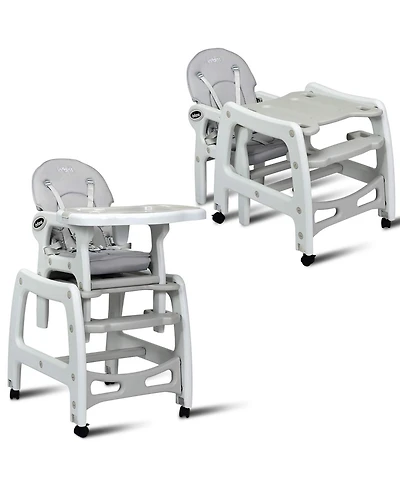 Costway Toddler 3 1 High Chair Adjustable Seat Back and Removable Trays