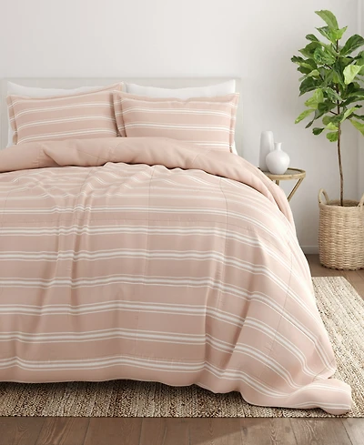 ienjoy Home Ultra Soft Stripe Reversible 3- Pc. Comforter Set