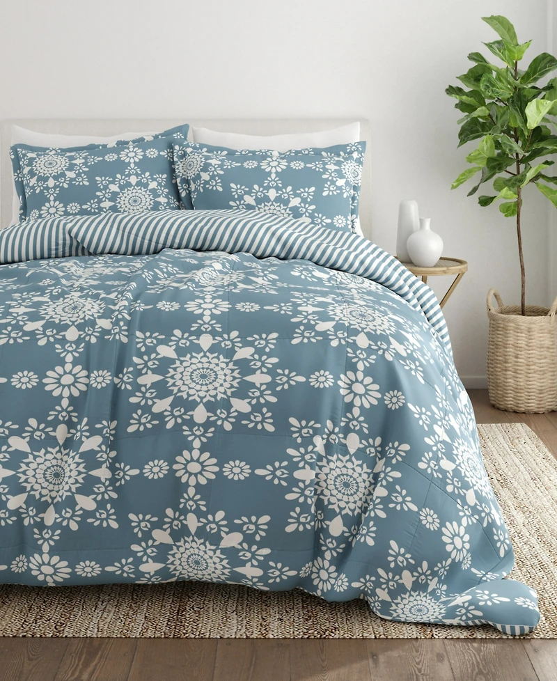 ienjoy Home Ultra Soft Daisy Medallion Reversible 2- Pc. Comforter Set, Twin