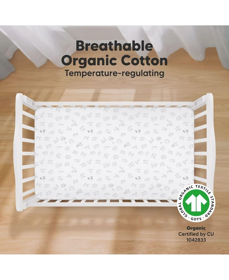 KeaBabies 2pk Soothe Fitted Crib Sheets Neutral, Baby Sheets, Fits Standard Nursery Mattress