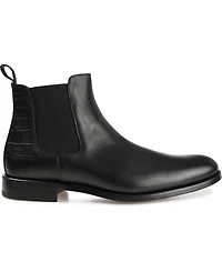 Taft Men's Hiro Leather and Embossed Croc Detailing Chelsea Boots