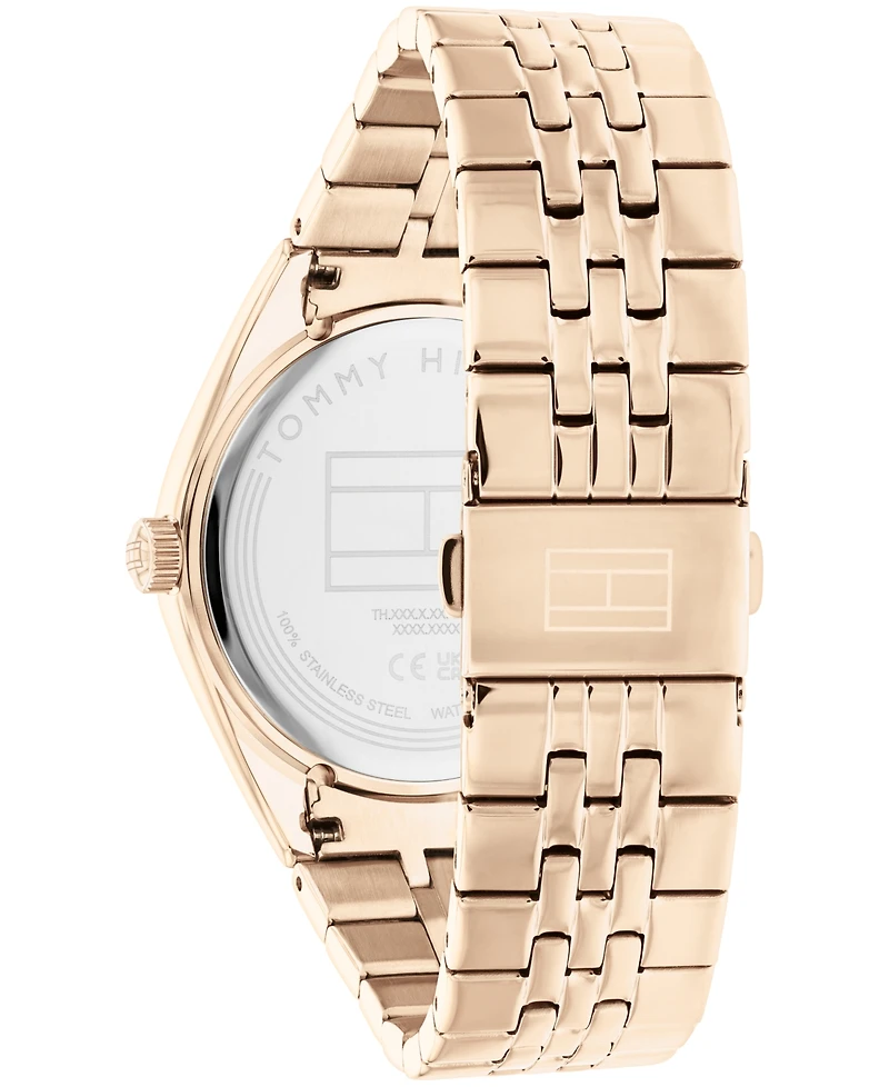 Tommy Hilfiger Women's Multifunction Carnation Gold-Tone Stainless Steel Bracelet Watch 38mm