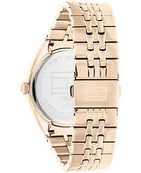 Tommy Hilfiger Women's Multifunction Carnation Gold-Tone Stainless Steel Bracelet Watch 38mm