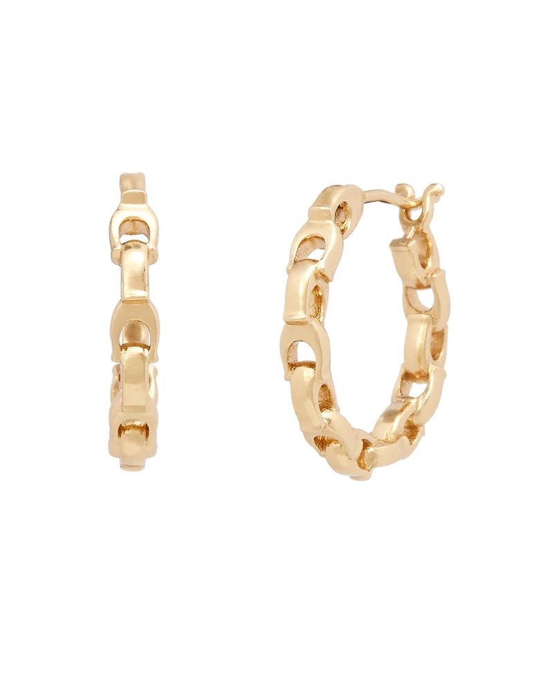 Coach Signature Chain Hoop Earrings