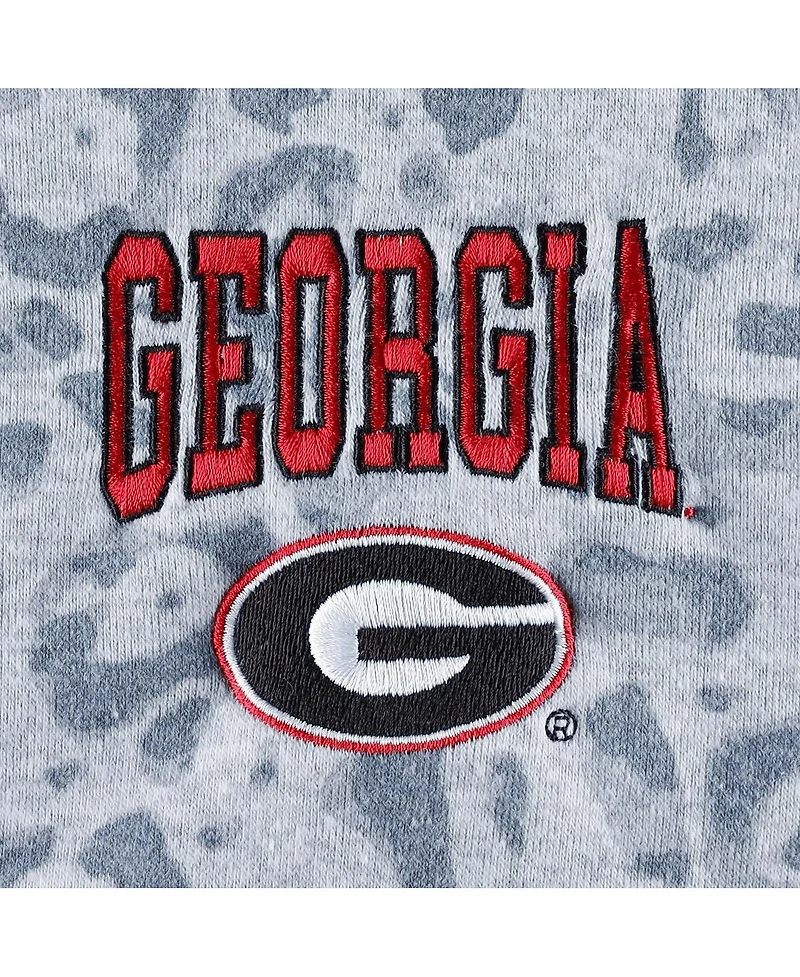 Women's Gameday Couture Heather Gray Georgia Bulldogs Leopard Quarter-Zip Sweatshirt