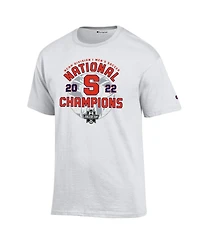 Men's Champions White Syracuse Orange 2022 Ncaa Men's Soccer National Champions Locker Room T-shirt