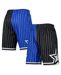 Men's Mitchell & Ness Blue, Black Orlando Magic Hardwood Classics 1994 Split Swingman Shorts