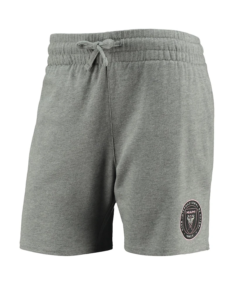 Women's Mitchell & Ness Heathered Gray Inter Miami Cf Logo Shorts