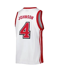 Men's Original Retro Brand Larry Johnson White Unlv Rebels Alumni Commemorative Replica Basketball Jersey
