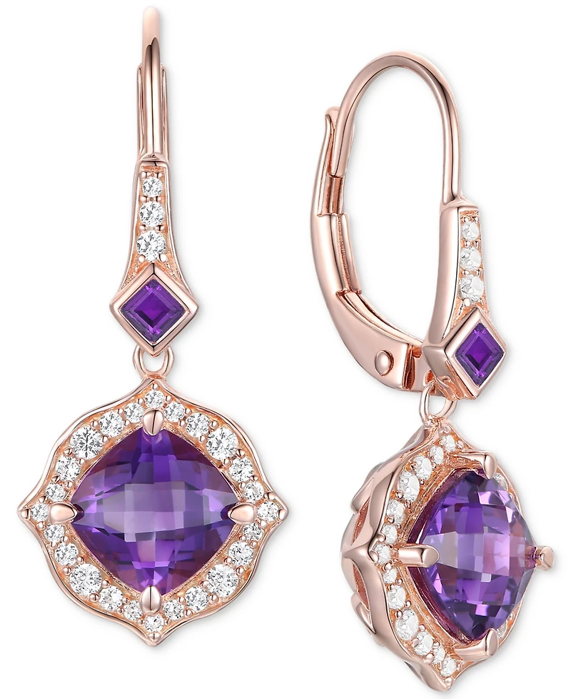 3-Pc. Set Lab-Grown Sapphire (5-7/8 ct. t.w.) & White (3/4 Heart Pendant Necklace, Ring, Stud Earrings 14k Gold-Plat