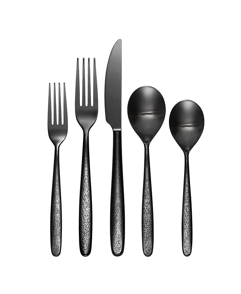 Oneida Storm Black 20 Piece Everyday Flatware Set, Service For 4