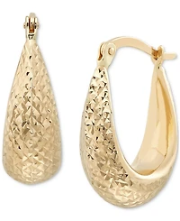 Graduated Textured Chunky Oval Hoop Earrings in 14k Gold, Created for Macy's