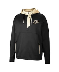 Men's Colosseum Black Purdue Boilermakers Luge 3.0 Quarter-Zip Hoodie