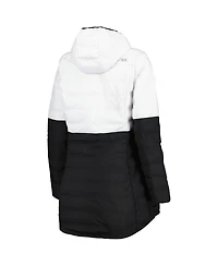 Women's Msx by Michael Strahan White, Black Las Vegas Raiders Willow Quilted Hoodie Full-Zip Jacket