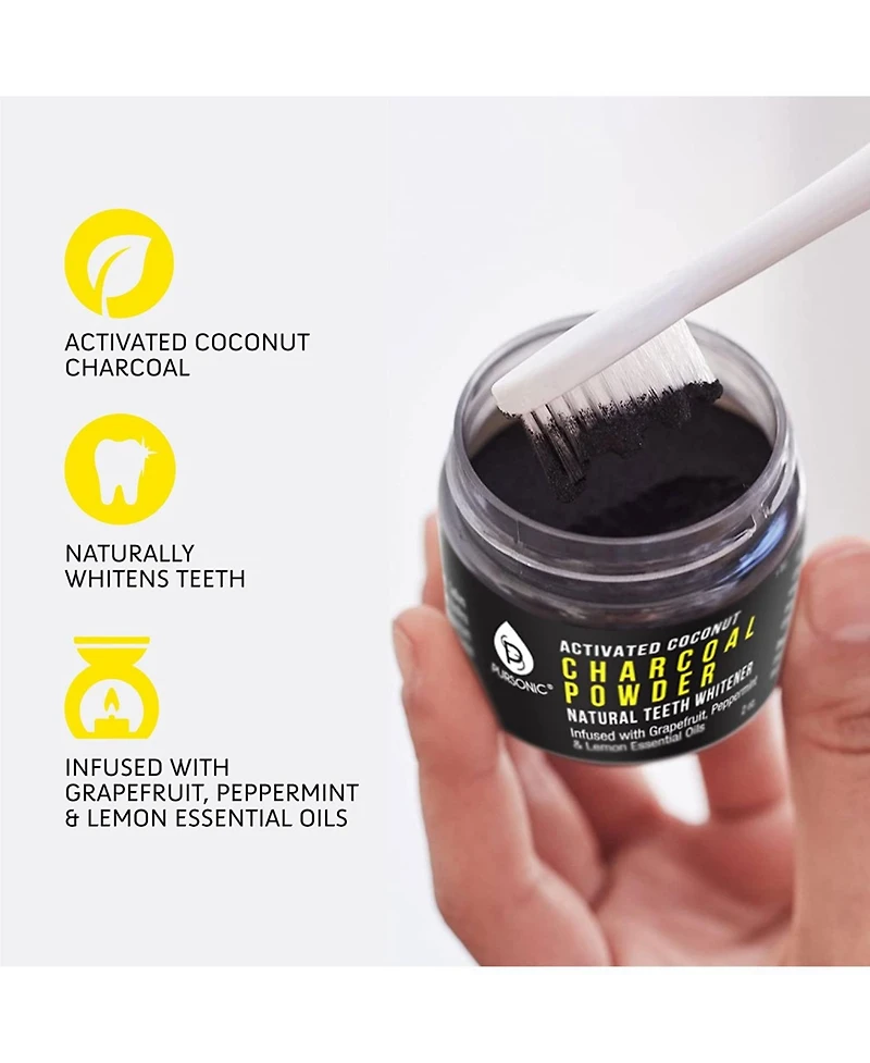 Pursonic Activated Coconut Charcoal Powder Natural Teeth Whitener