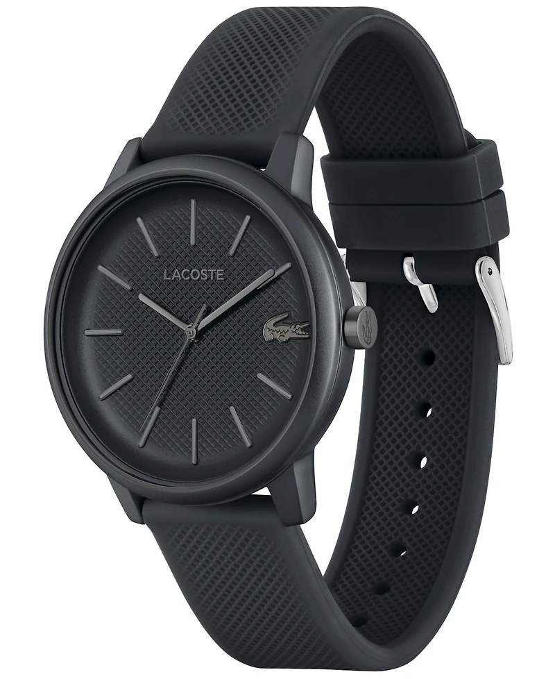 Lacoste Men's L 12.12 Move Dark Grey Silicone Strap Watch 42mm