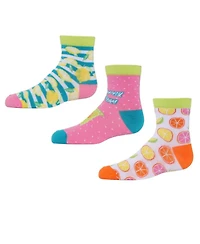 MeMoi Girls 3 Pairs Lemon Squeezy Mid Cut Socks