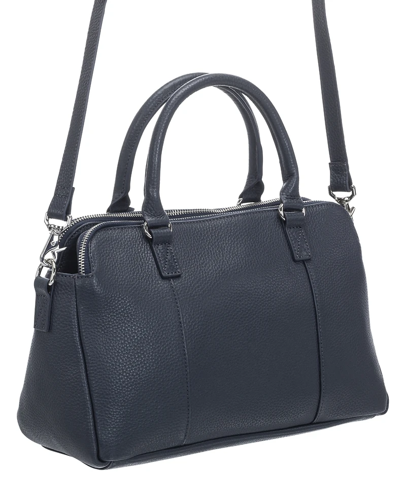 Mancini Women's Pebbled Jennifer Satchel Bag