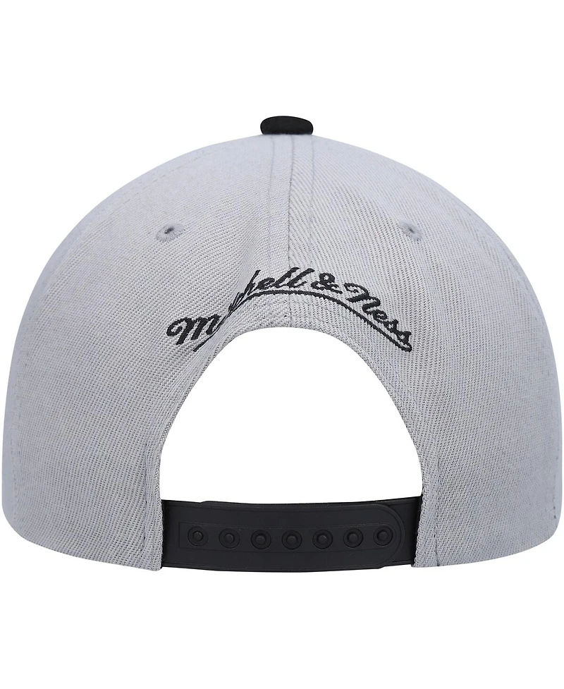 Men's Mitchell & Ness Gray, Black San Antonio Spurs Side Core 2.0 Snapback Hat
