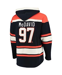 Men's '47 Brand Connor McDavid Navy Edmonton Oilers Player Name and Number Lacer Pullover Hoodie