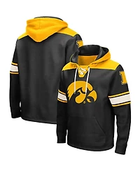 Men's Colosseum Black Iowa Hawkeyes 2.0 Lace-Up Pullover Hoodie