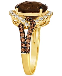 Le Vian Chocolate Quartz (4-1/5 ct. t.w.) & Diamond (1-7/8 ct. t.w.) Swirl Ring in 14k Gold
