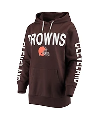 Women's G-iii 4Her by Carl Banks Brown Cleveland Browns Extra Point Pullover Hoodie