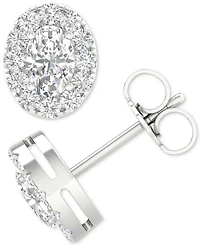 Diamond Oval Halo Stud Earrings (3/4 ct. t.w.) in 14k White Gold