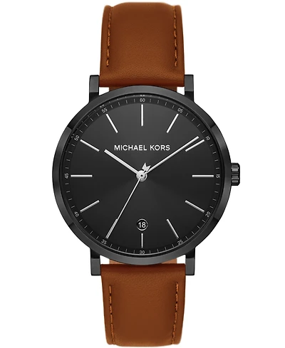 Michael Kors Men's Irving Three-Hand Brown Leather Watch 42mm