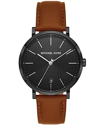 Michael Kors Men's Irving Three-Hand Brown Leather Watch 42mm