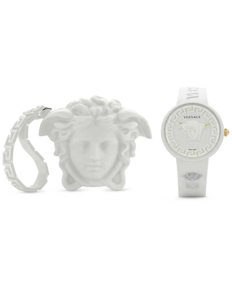 Versace Women's Swiss Medusa Pop White Silicone Strap Watch 39mm