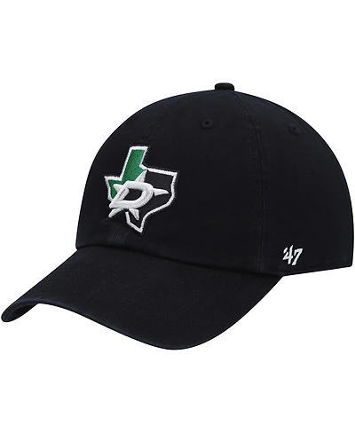 Men's '47 Brand Black Dallas Stars Clean Up Adjustable Hat