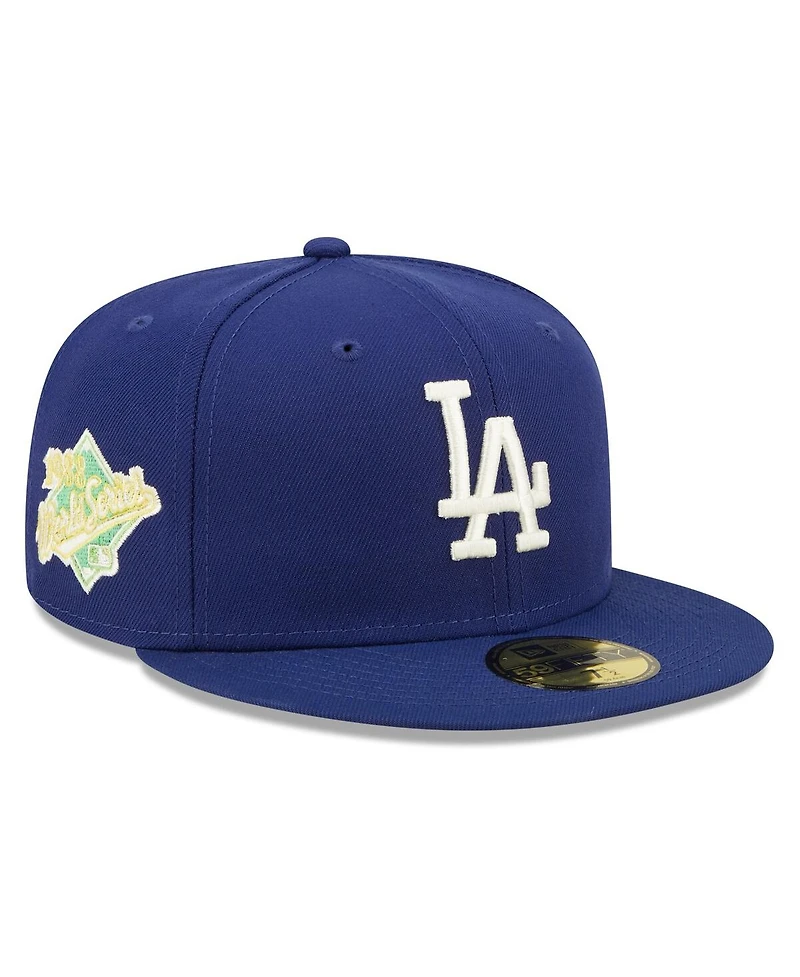Men's New Era Royal Los Angeles Dodgers 1988 World Series Champions Citrus Pop Uv 59FIFTY Fitted Hat