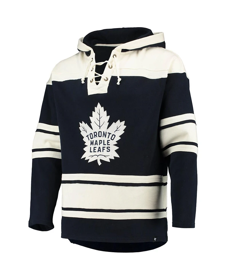 Men's '47 Brand Auston Matthews Blue Toronto Maple Leafs Player Name and Number Lacer Pullover Hoodie