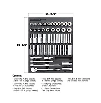 Powerbuilt 54 Piece Pro Tech 3/8 in. Dr. Sae & Metric Socket Set