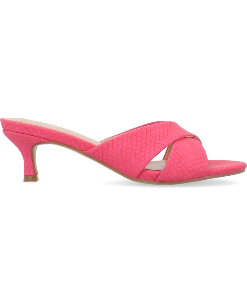 Journee Collection Women's Berkly Slip-On Kitten Heel Sandals