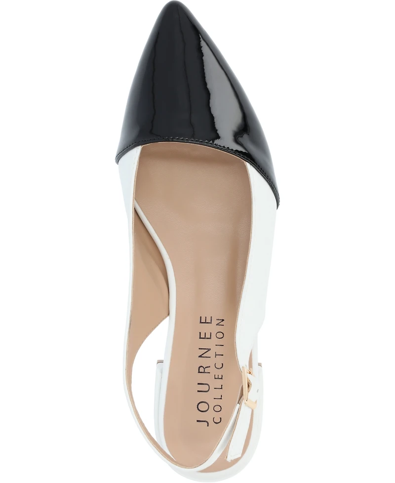 Journee Collection Women's Bertie Two Tone Slingback Flats